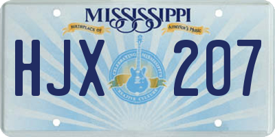 MS license plate HJX207