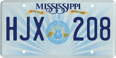 MS license plate HJX208