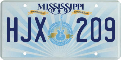 MS license plate HJX209
