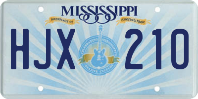 MS license plate HJX210
