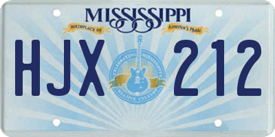 MS license plate HJX212