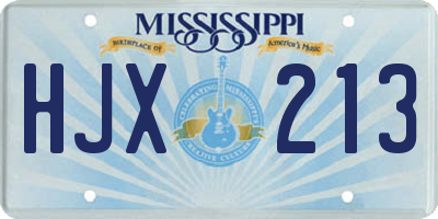 MS license plate HJX213