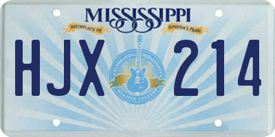 MS license plate HJX214
