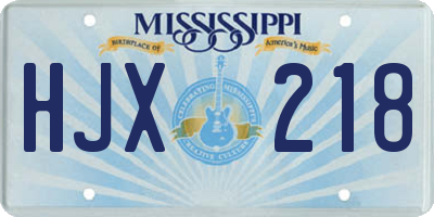 MS license plate HJX218