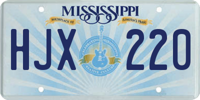 MS license plate HJX220