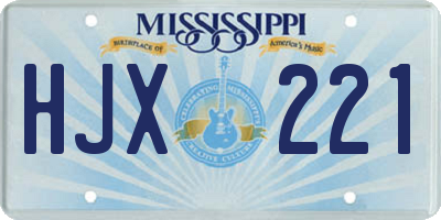 MS license plate HJX221