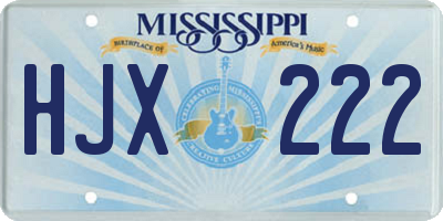 MS license plate HJX222