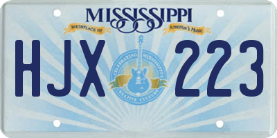 MS license plate HJX223
