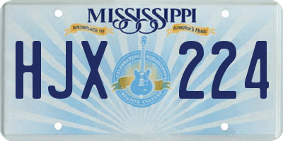 MS license plate HJX224