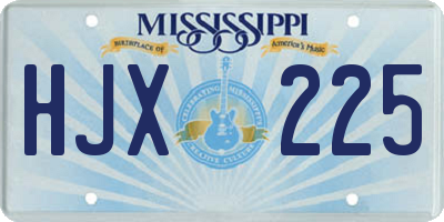 MS license plate HJX225