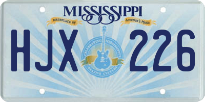 MS license plate HJX226