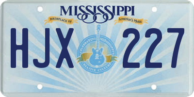 MS license plate HJX227