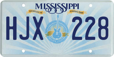 MS license plate HJX228