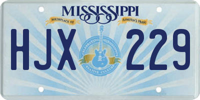 MS license plate HJX229