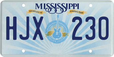 MS license plate HJX230
