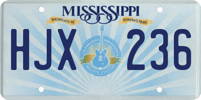 MS license plate HJX236