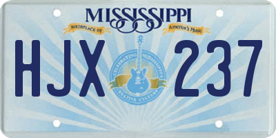 MS license plate HJX237