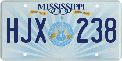 MS license plate HJX238
