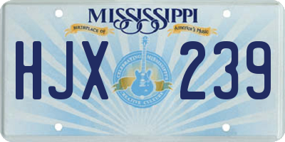 MS license plate HJX239