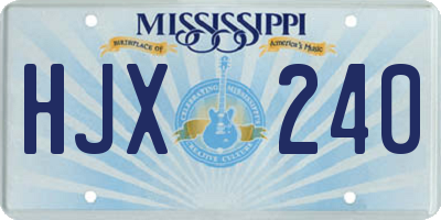 MS license plate HJX240
