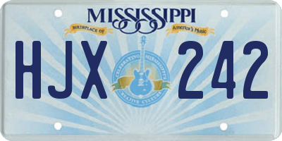 MS license plate HJX242