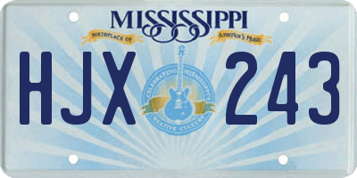 MS license plate HJX243