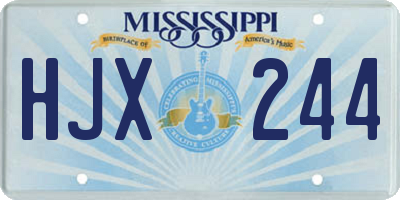 MS license plate HJX244