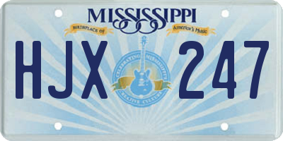 MS license plate HJX247