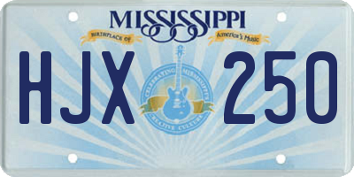 MS license plate HJX250
