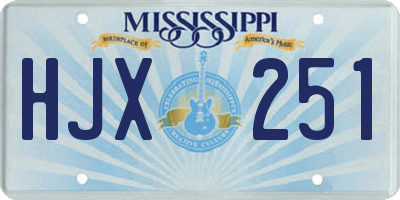 MS license plate HJX251