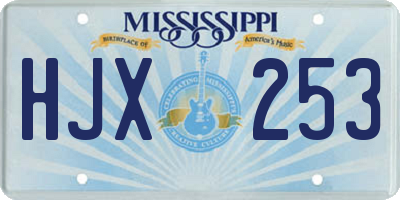MS license plate HJX253
