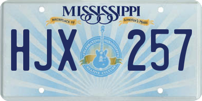MS license plate HJX257