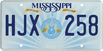 MS license plate HJX258