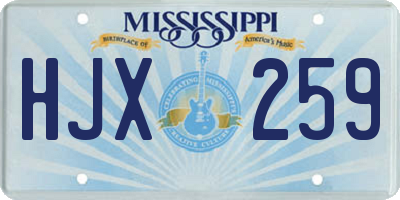MS license plate HJX259