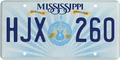 MS license plate HJX260