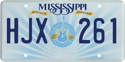 MS license plate HJX261