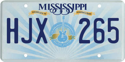 MS license plate HJX265