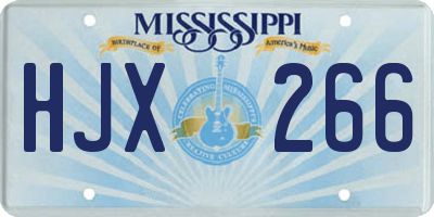 MS license plate HJX266