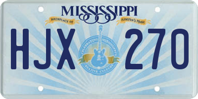 MS license plate HJX270