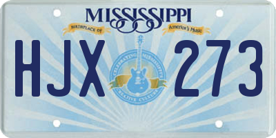 MS license plate HJX273