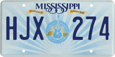 MS license plate HJX274