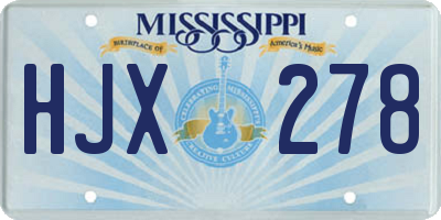 MS license plate HJX278