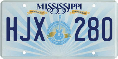 MS license plate HJX280