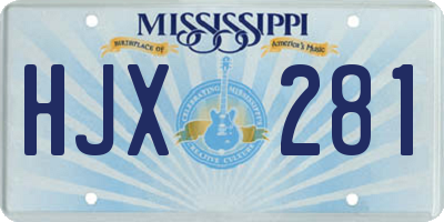 MS license plate HJX281