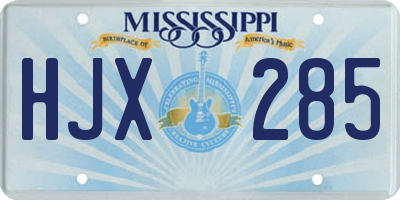 MS license plate HJX285