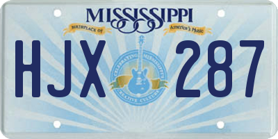 MS license plate HJX287