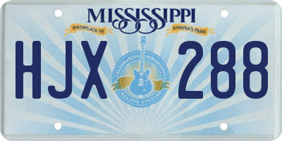 MS license plate HJX288