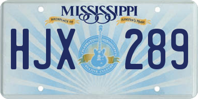 MS license plate HJX289