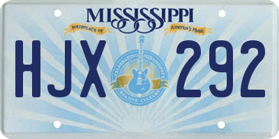 MS license plate HJX292