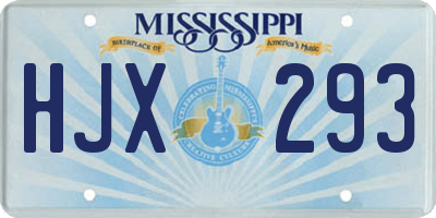 MS license plate HJX293